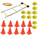KIT TREINAMENTO FUNCIONAL COM ESCADA DE AGILIDADE + CONES + CHAPÉU CHINÊS