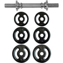 KIT ANILHAS MUSCULAÇÃO 12KG + HALTER BARRA MACIÇA
