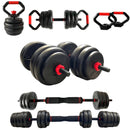 KIT MUSCULAÇÃO MULTIFUNCIONAL COMPLETO 6 EM 1 HALTER DUMBBELL KETTLEBELL BARRA 40KG